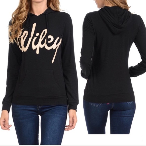 Boutique Tops - Black Wifey Swearshirt Pullover